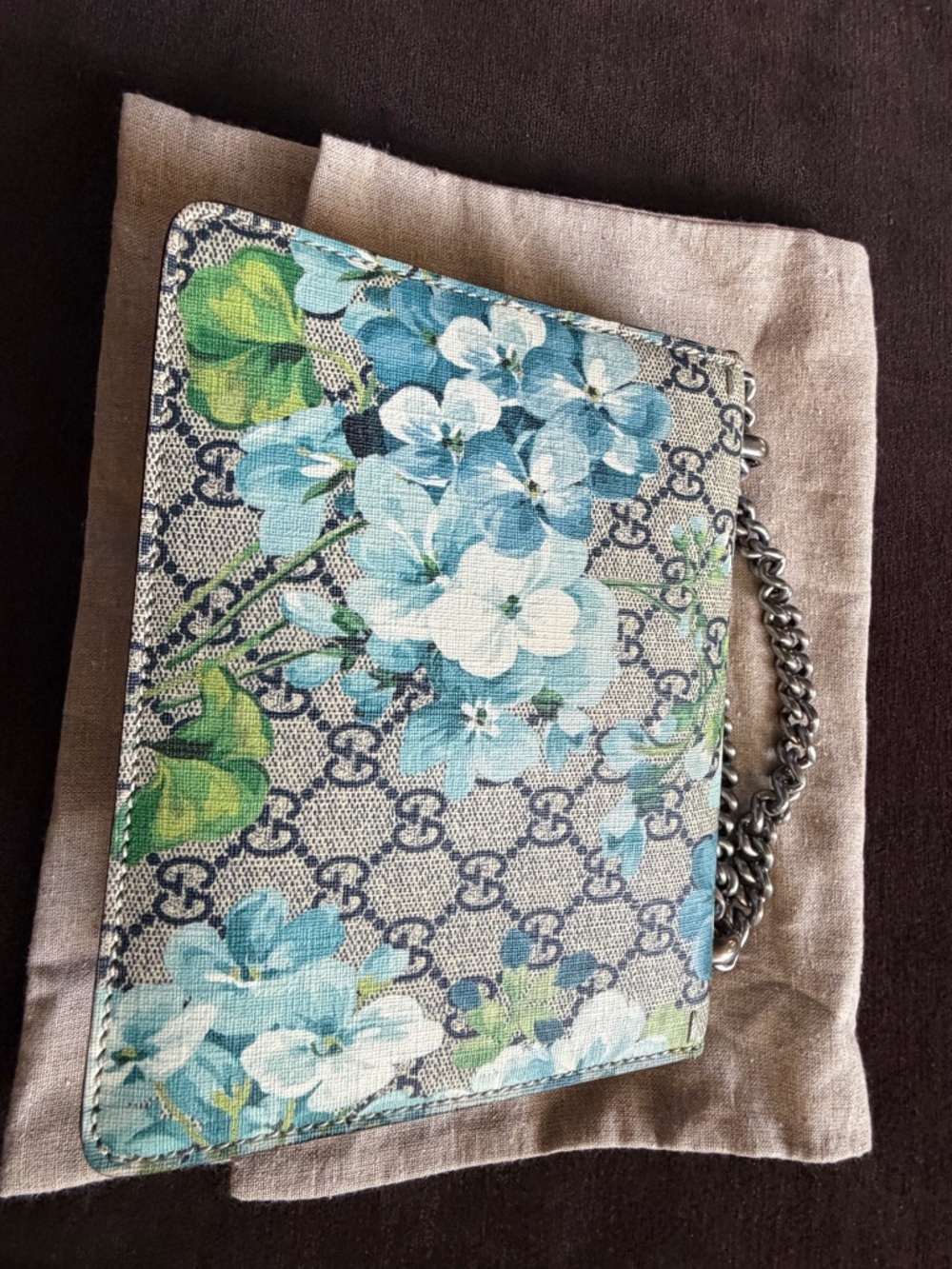 Gucci Floral GG Supreme Blue Teal Shoulder Bag - Picture 4 of 10